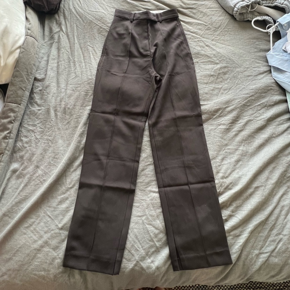 Brown split hem trouser